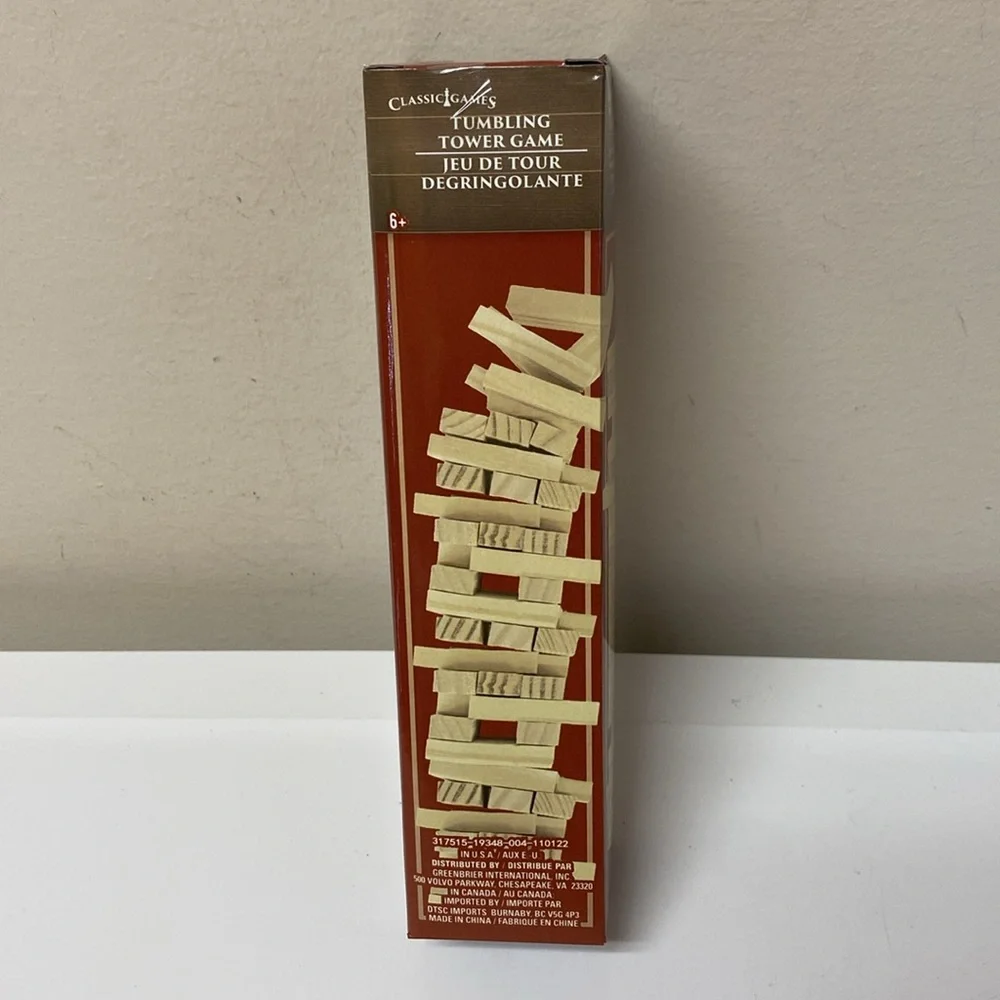 Tumbling Tower Wooden Block Game 72 Pc Classic Stack Puzzle Brand New in Box